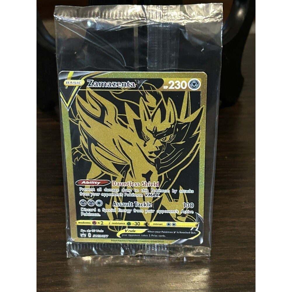 2020 Pokémon Promo SWSH077 Zamazenta V Black & Gold Full Art Sealed TCG Card
